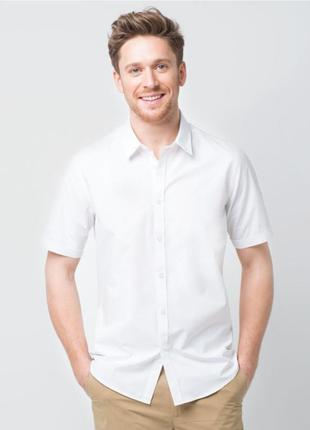 Белая мужская рубашка с коротким рукавом германия