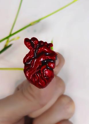 Брошкуа Анатомічне серце із полімерної глини