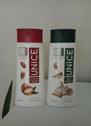 Сімейний набір шампуней проти випадіння волосся unice anti hai...