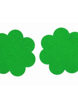 Наклейки на грудь "Ромашки", цвет зеленый - размер 7,5см