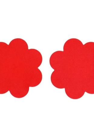 Наклейки на грудь "Ромашки", цвет красный - размер 7,5см
