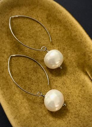 Сережки з перлин майорка (shell pearls)