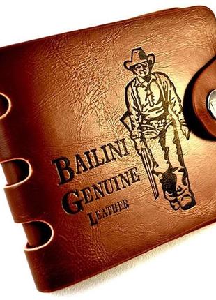 Кошелек "Bailini Genuine Leather", с тиснением ковбоя, Мужской...