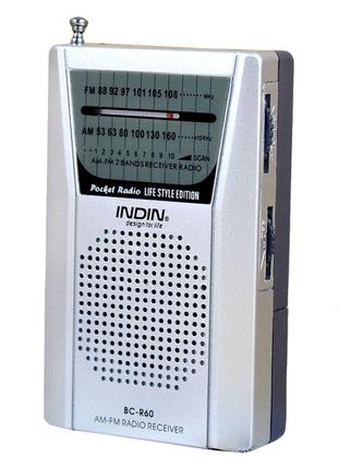 Радиоприемник Indin BC-R60 - FM\AM, миниатюрное радио на батар...