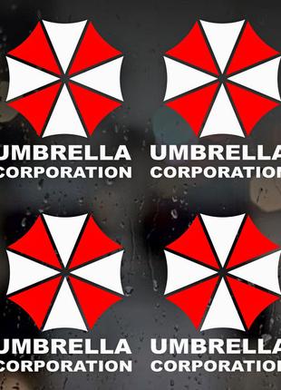 Набір наклейок на автомобіль Umbrella Corporation 4 шт.