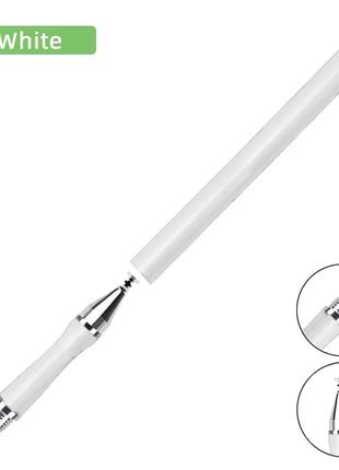 Универсальный Емкостный Стилус - Ручка 2 в 1 Touch Pen Белый д...