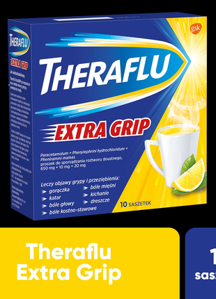 Theraflu ExtraGrip. Терафлю 14 пакетиків зі смаком лимона