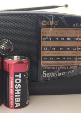 Радіоприймач Kipo KB-308. (FM/AM/SW/TV) Радиоприемник на батар...