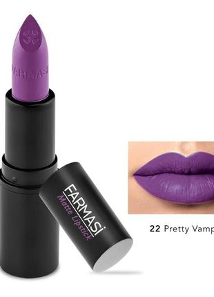 Бная помада farmasi make up matte lipstick 4 g- 22 pretty vampire