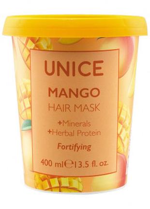 Маска для волосся unice з екстрактом манго, 400 мл