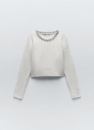 Женский укороченный свитер джемпер zara