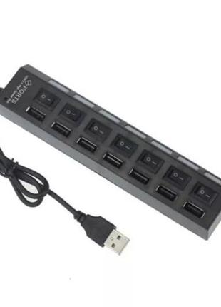 USB концентратор, удлинитель, сплитер, 7 портов