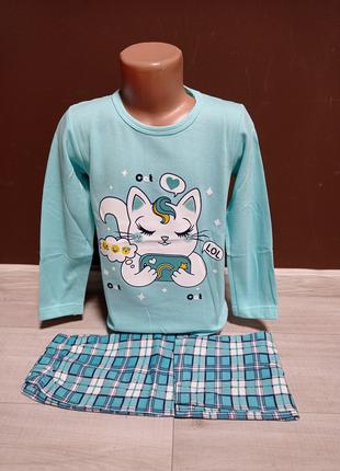 Детская пижама для девочки Турция ASMA утепленная с микроначес...