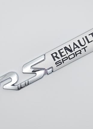 Емблема Renault Sport на кришку багажника (хром +чорний, гляне...