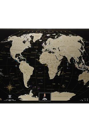 Скретч карта мира My Map Black edition Gold (англ. язык) в тубусе