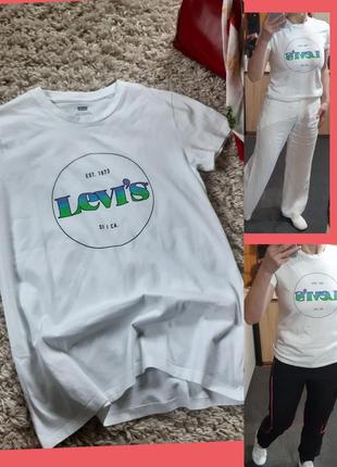 Базовая белая футболка от levi's,  p. s-m
