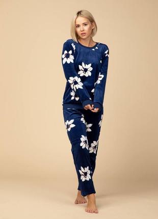 Жіноча велюрова тепла піжама   / женская теплая  плюшевая пижама