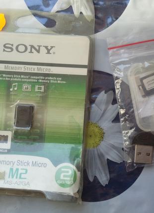 Карта памяті Sony М2 на 2 гб ММС переходник.