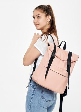 Рюкзак большой розовый раскладной рюкзак рол кожаный эко цвет ...