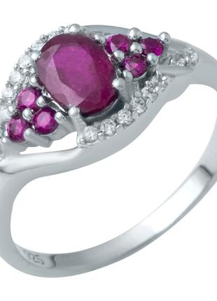 Серебряное кольцо с натуральным рубином 1.38ct (1947005) 17.5 ...