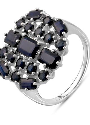 Серебряное кольцо с натуральным сапфиром 1.175ct, вес изделия ...