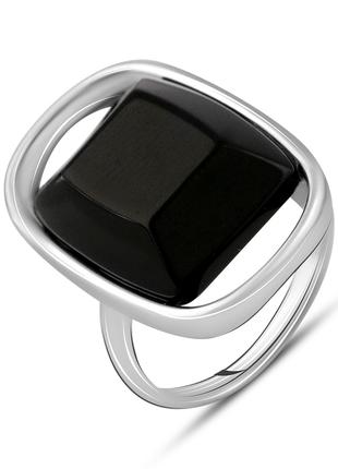 Серебряное кольцо с натуральным ониксом 11.75ct, вес изделия 7...