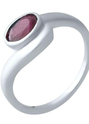 Серебряное кольцо с натуральным рубином (2021995) 17.5 размер