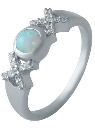 Серебряное кольцо с опалом, вес изделия 3,16 гр (2012139) 18.5...