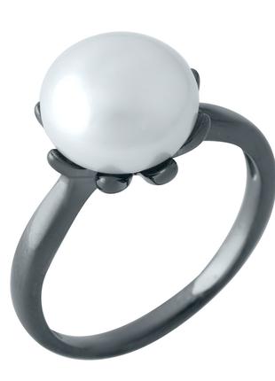 Серебряное кольцо с натуральным жемчугом, вес изделия 3,71 гр ...