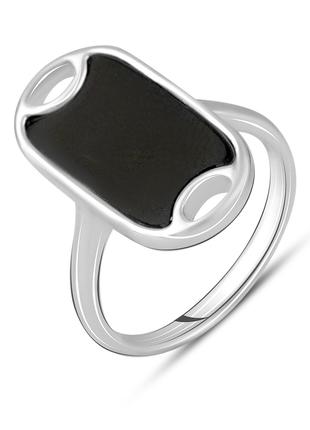 Серебряное кольцо с натуральным ониксом 1.525ct, вес изделия 3...