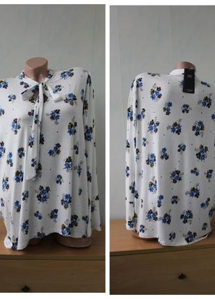 Marks & spencer  блуза у квітах , великий розмір