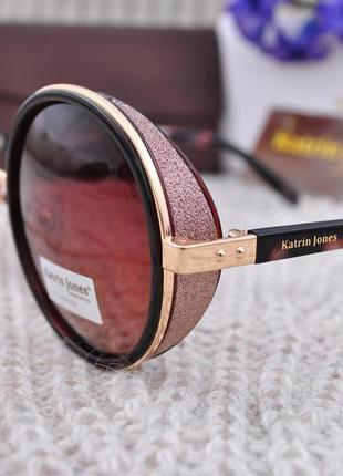 Фирменные солнцезащитные круглые очки  katrin jones kj0807 с ш...