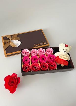 Подарунковий набір мила з троянд ROSE BEAR Подарункове мило