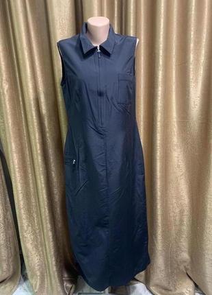 Длинное в пол стильное платье сарафан Joy чёрное размер L cl