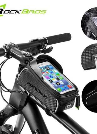 Велосипедная сумка на раму для телефона Rockbros, велосумка см...