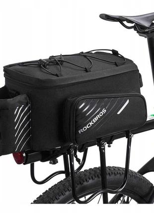 Велосумка на багажник RockBros 9-12L с дождевиком, велосипедна...