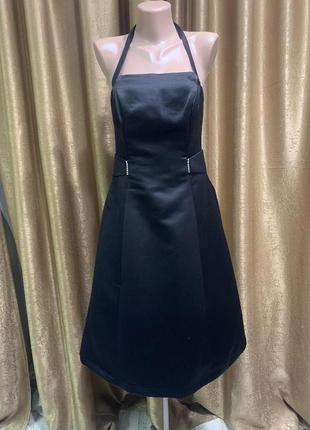 Чёрное вечернее платье Zero с открытыми плечами, размер xs s