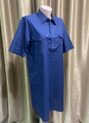 Платье-рубашка тёмно-синяя Размер m/L