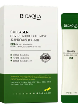 Нічна колагенова маска для обличчя bioaqua collagen firming go...