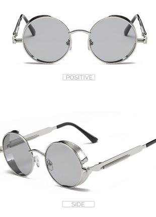 Серебряные круглые стимпанк очки