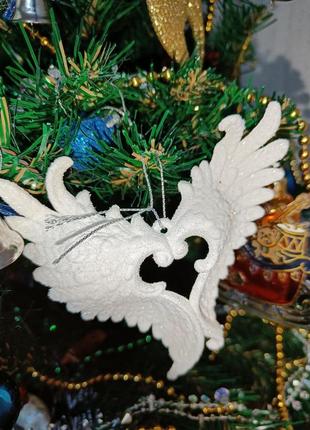Елочные украшения из пластика -крылья белые