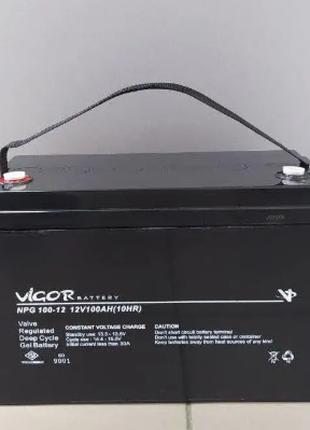 Аккумулятор гелевый, Vigor 12V 100Ah для источников бесперебой...