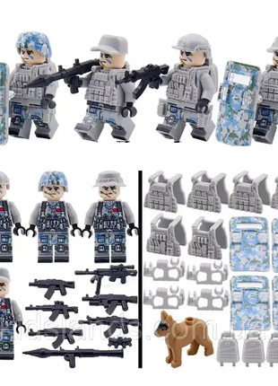 Фигурки человечки военные спецназ swat + оружие к лего lego