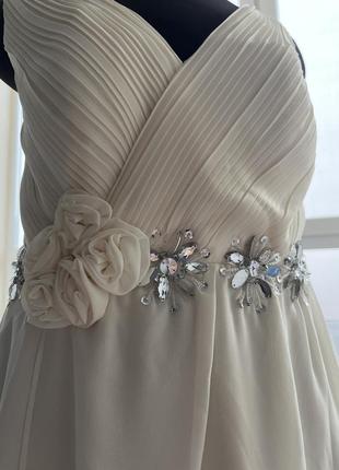 Белое молочное платье для свадьбы выпускного с декором sonrisa...