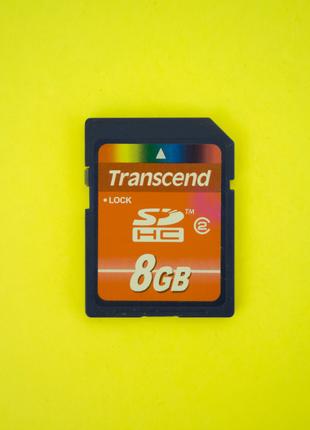 Карта памяти флеш SD HC 8 GB Transcend