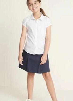 Блузка сорочка школа с коротким рукавом олдневи