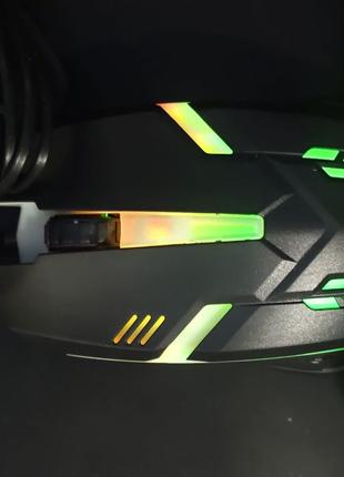 Миш комп'ютерна світиться геймерська миша дротова gaming mouse