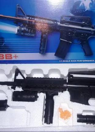 Іграшковий пластиковий автомат гвинтівка P.1158B, лазер, ліхтарик