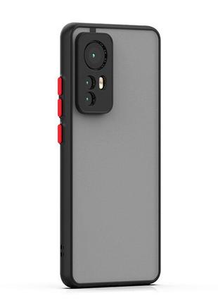 Противоударный матовый чехол для Xiaomi 12T Pro Черный