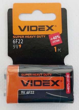 Батарейка КРОНА солевая (Videx) 6F22 Код/Артикул 30 5512